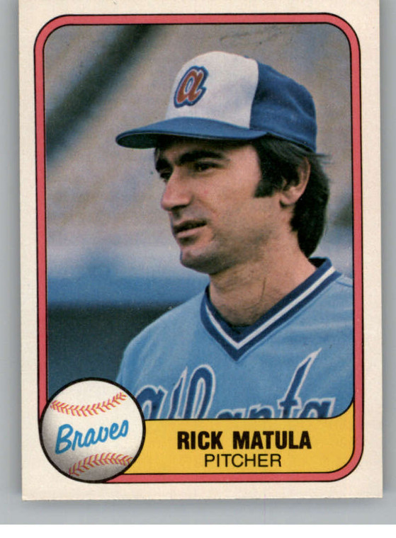 1981 Fleer #263 Rick Matula VG Atlanta Braves 