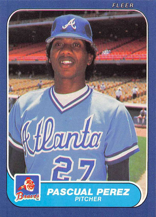 1986 Fleer #524 Pascual Perez VG Atlanta Braves 