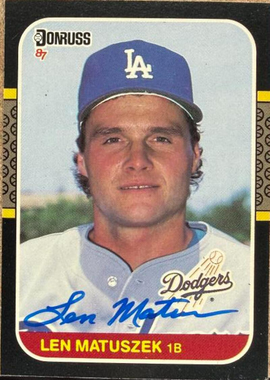 Len Matuszek Autographed 1987 Donruss #423 Los Angeles Dodgers Card