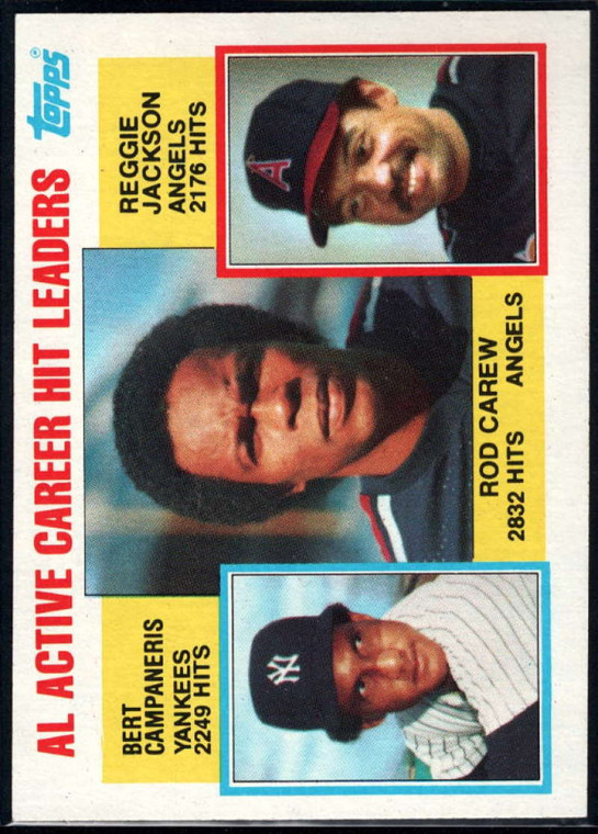 SOLD 21025 1984 Topps #711 Rod Carew/Bert Campaneris/Reggie Jackson AL Active Career Hit Leaders VG New York Yankees/California Ang