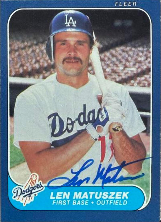 Len Matuszek Autographed 1986 Fleer #138 Los Angeles Dodgers Card