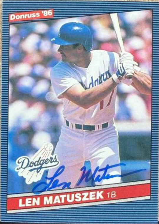 Len Matuszek Autographed 1986 Donruss #494 Los Angeles Dodgers Card