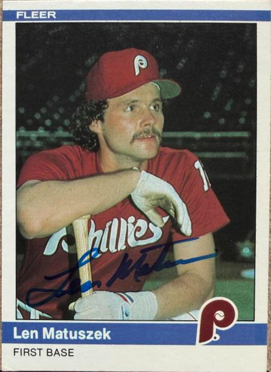 Len Matuszek Autographed 1984 Fleer #41 Philadelphia Phillies Card
