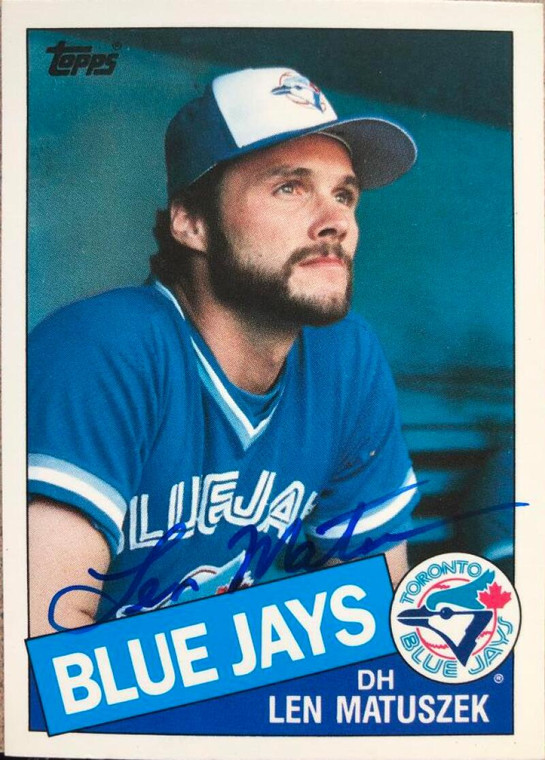 Len Matuszek Autographed 1985 Topps Traded #80T Toronto Blue Jays card 