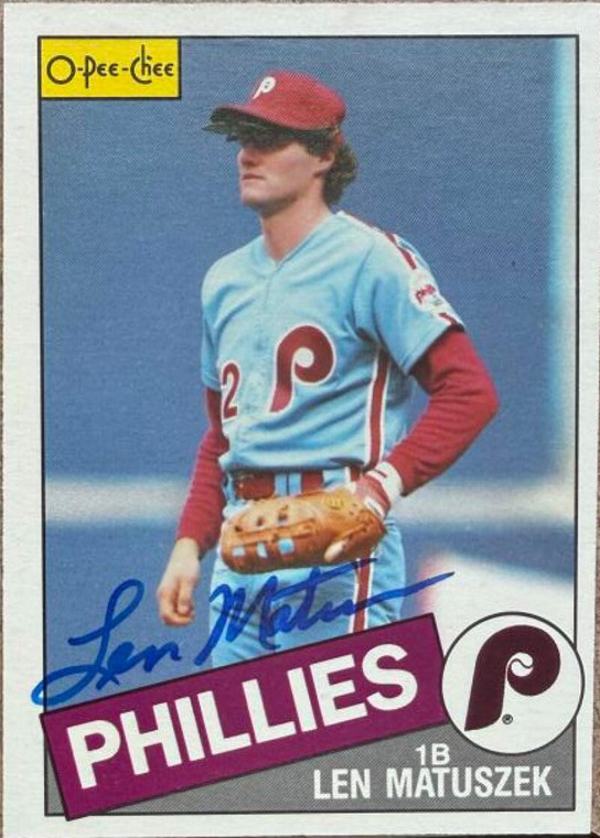 Len Matuszek Autographed 1985 O-Pee-Chee #226 Philadelphia Phillies Card