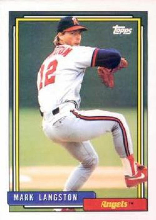 1992 Topps #165 Mark Langston VG California Angels 