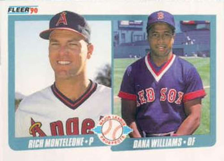 1990 Fleer #648 Rich Monteleone/Dana Williams VG RC Rookie California Angels/Boston Red Sox 