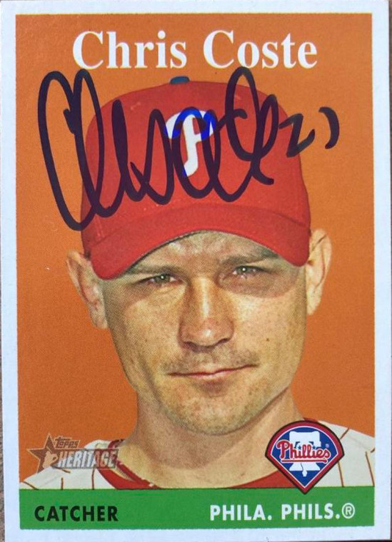 Chris Coste Autographed 2007 Topps Heritage #271
