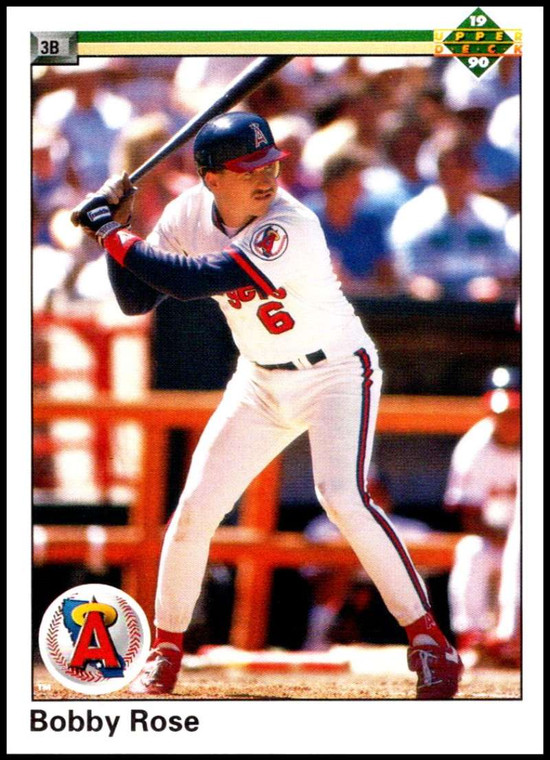 1990 Upper Deck #77 Bobby Rose UER VG California Angels 