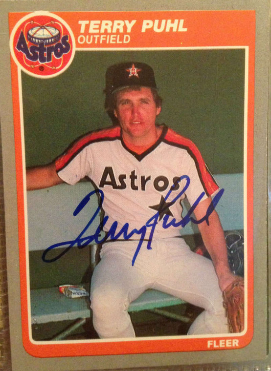 Terry Puhl Autographed 1985 Fleer #356