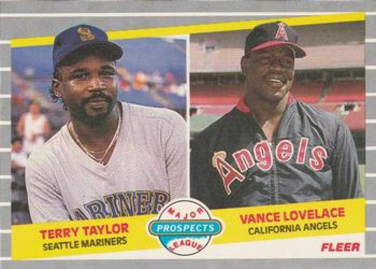 1989 Fleer #651 Terry Taylor/Vance Lovelace Prospects VG RC Rookie Seattle Mariners/California Angels 