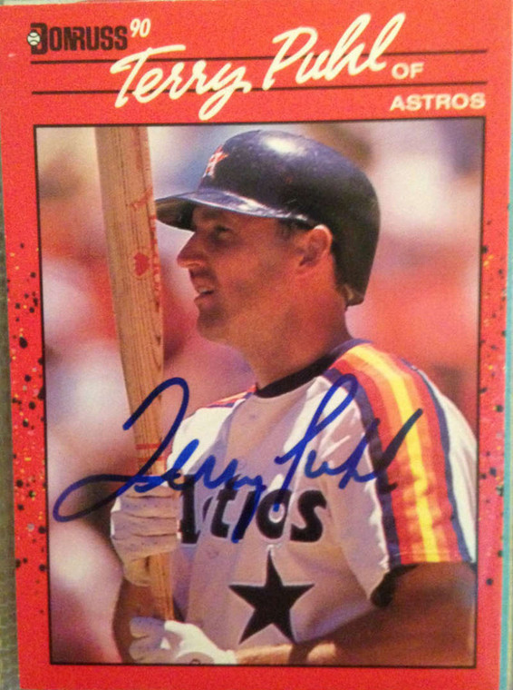 Terry Puhl Autographed 1990 Donruss #354