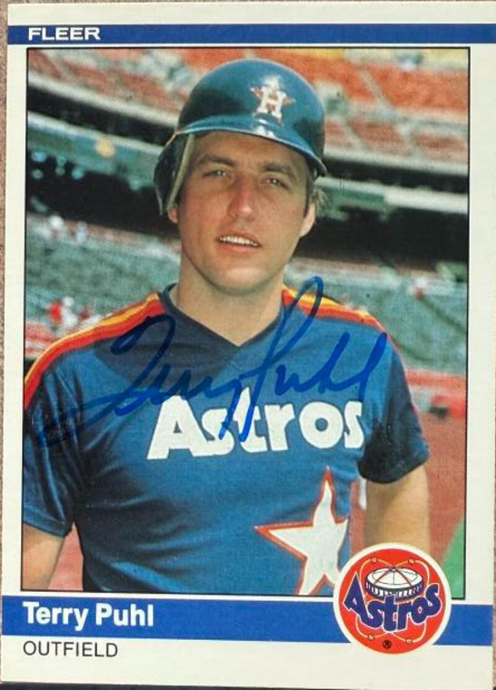 Terry Puhl Autographed 1984 Fleer #235 Houston Astros Card