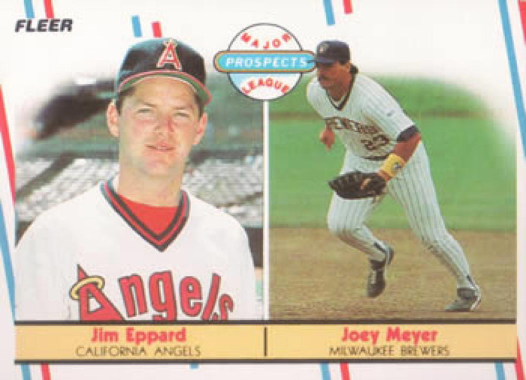 1988 Fleer #645 Jim Eppard/Joey Meyer Prospects VG RC Rookie California Angels/Milwaukee Brewers 