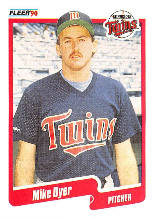 1990 Fleer #372 Mike Dyer VG RC Rookie Minnesota Twins 