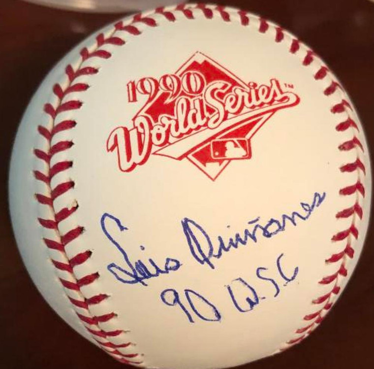 SOLD 77399 Luis Quinones 90 WSC Autographed Rawlings Official 1990 World Series Baseball VERY RARE