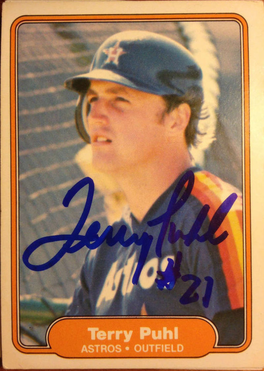 Terry Puhl Autographed 1982 Fleer #223