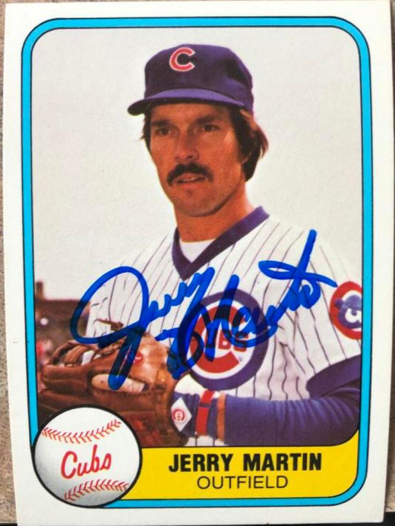 Jerry Martin Autographed 1981 Fleer #295 Chicago Cubs Card