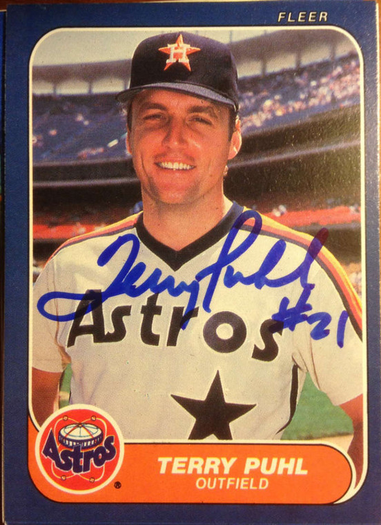 Terry Puhl Autographed 1986 Fleer #308