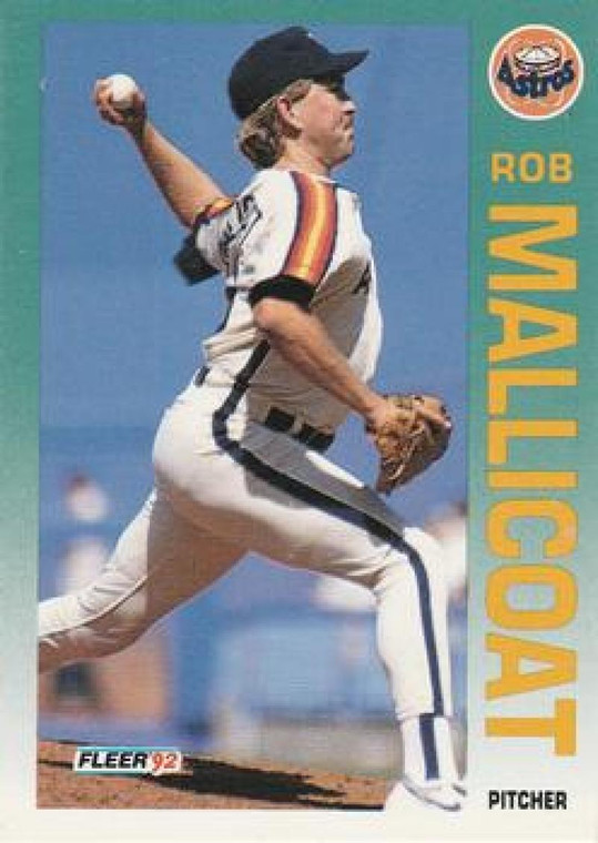 1992 Fleer #440 Rob Mallicoat VG Houston Astros 