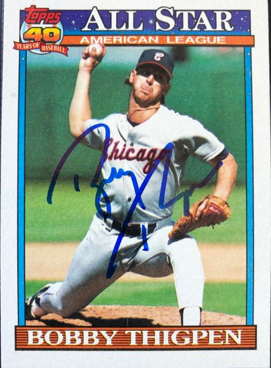 Bobby Thigpen Autographed 1991 Topps #396