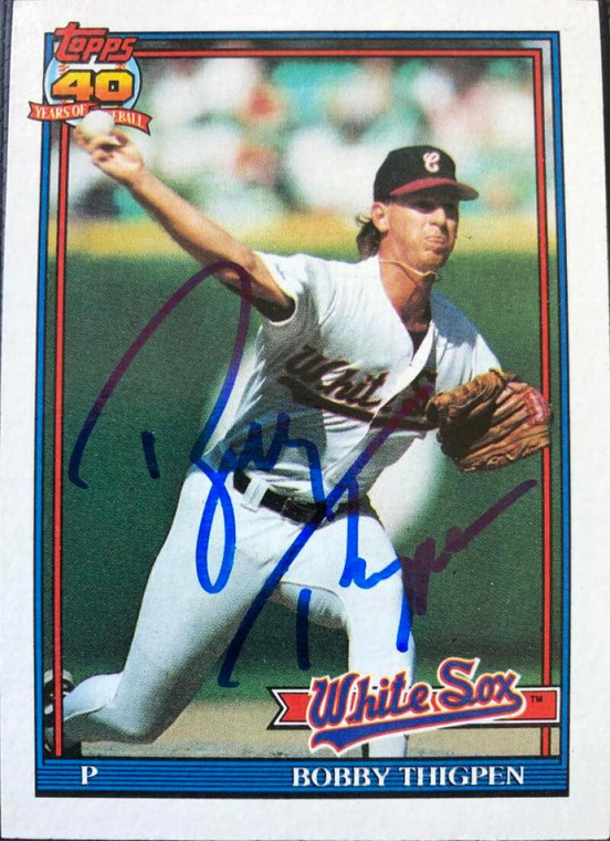 Bobby Thigpen Autographed 1991 Topps #420