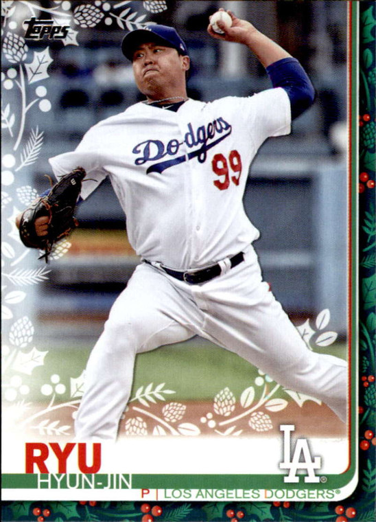 2019 Topps Holiday #HW90 Hyun-Jin Ryu NM-MT  Los Angeles Dodgers 