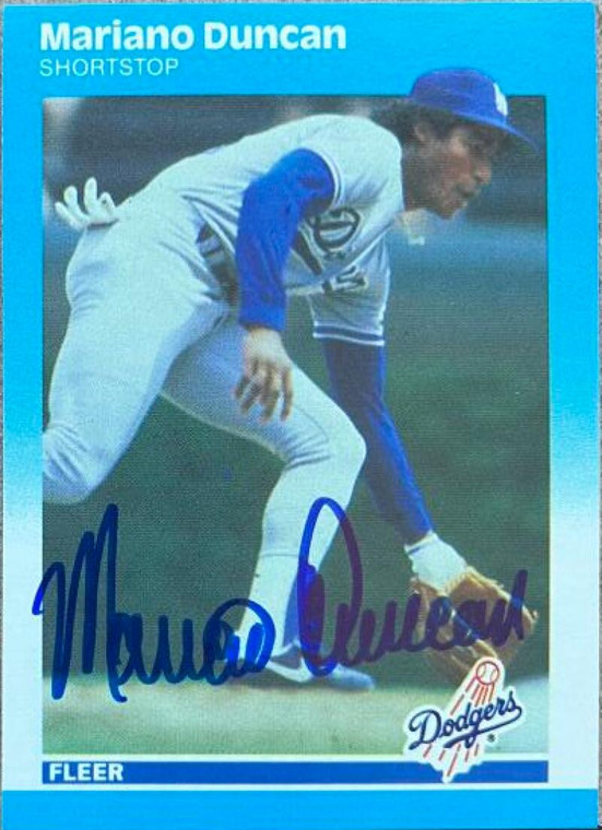 Mariano Duncan Autographed 1987 Fleer #439