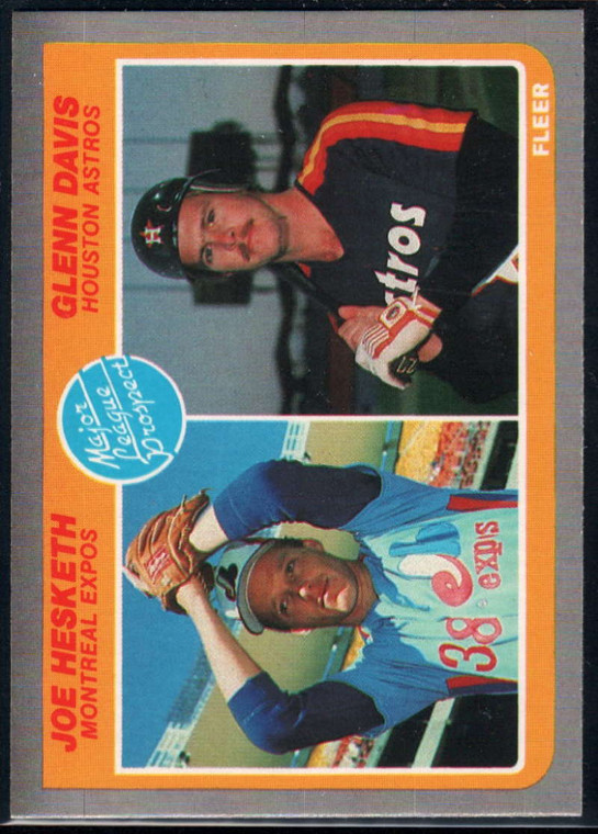 SOLD 25626 1985 Fleer #652 Joe Hesketh/Glenn Davis Prospects VG RC Rookie Houston Astros/Montreal Expos 