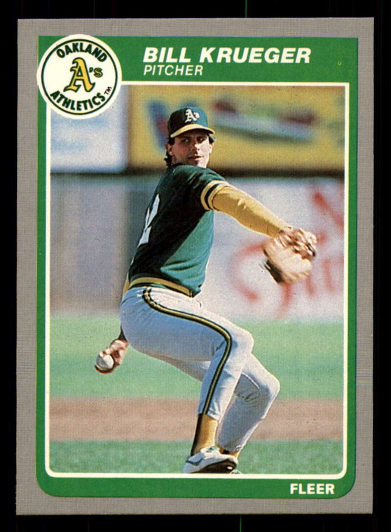 1985 Fleer #428 Bill Krueger VG Oakland Athletics 