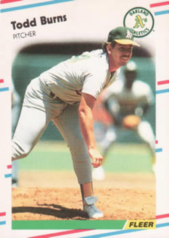 1988 Fleer Update #52 Todd Burns VG RC Rookie Oakland Athletics 