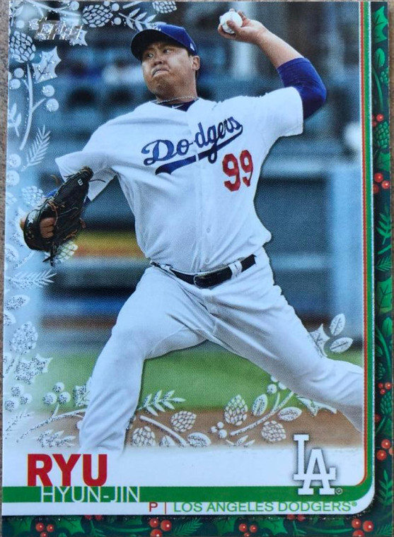 SOLD 78913 2019 Topps Holiday Metallic #HW90 Hyun-Jin Ryu NM-MT Los Angeles Dodgers 