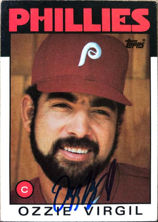 Ozzie Virgil Autographed 1986 Topps #95 Philadelphia Phillies Card