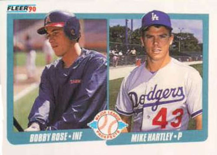 1990 Fleer #651 Bobby Rose/Mike Hartley VG RC Rookie California Angels/Los Angeles Dodgers 