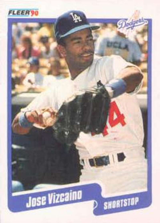 1990 Fleer #410 Jose Vizcaino VG RC Rookie Los Angeles Dodgers 