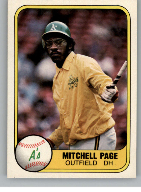1981 Fleer #580 Mitchell Page VG Oakland Athletics 