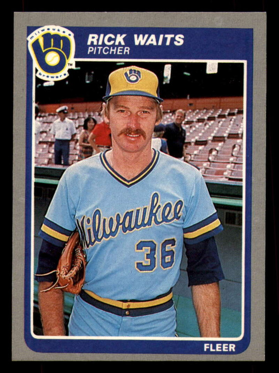 1985 Fleer #600 Rick Waits VG Milwaukee Brewers 