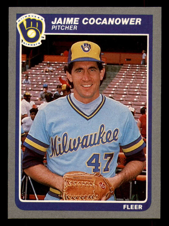 1985 Fleer #579 Jaime Cocanower VG RC Rookie Milwaukee Brewers 