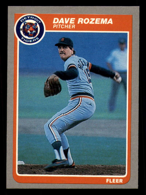 1985 Fleer #21 Dave Rozema VG Detroit Tigers 