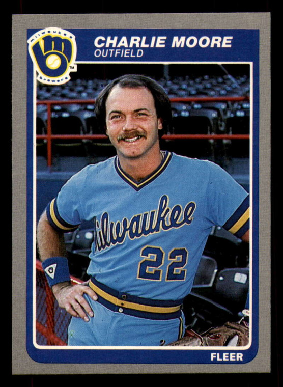 1985 Fleer #589 Charlie Moore VG Milwaukee Brewers 
