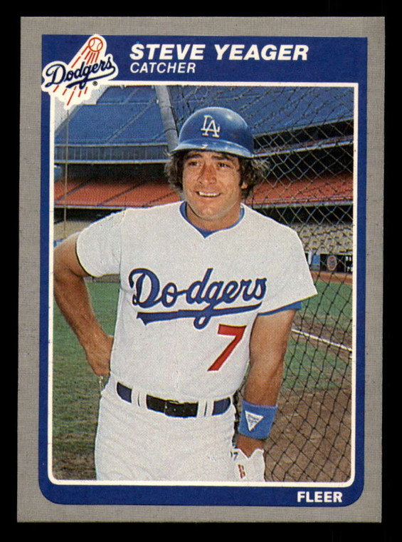 1985 Fleer #390 Steve Yeager VG Los Angeles Dodgers 