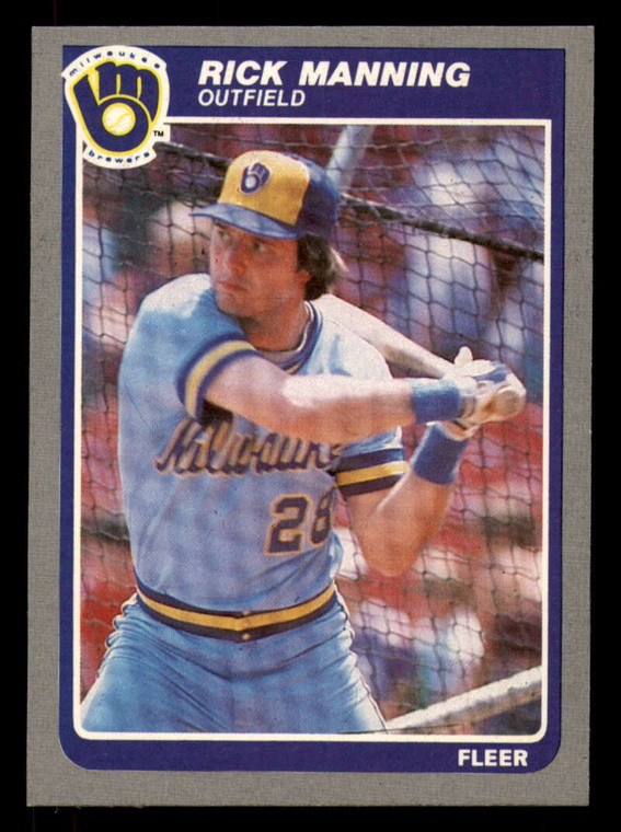 1985 Fleer #586 Rick Manning VG Milwaukee Brewers 