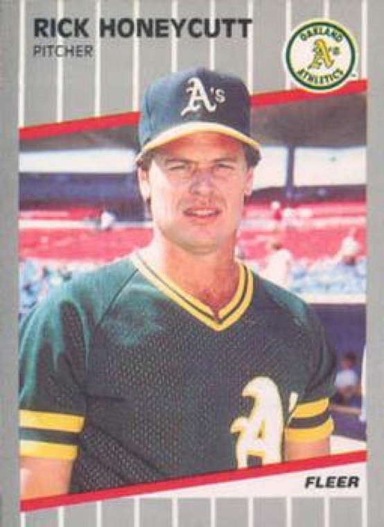 1989 Fleer #11 Rick Honeycutt VG Oakland Athletics 