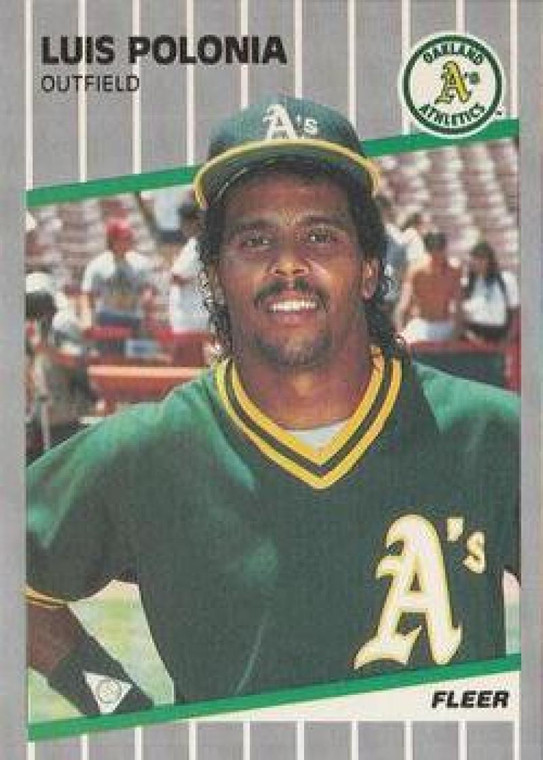 1989 Fleer #21 Luis Polonia VG Oakland Athletics 