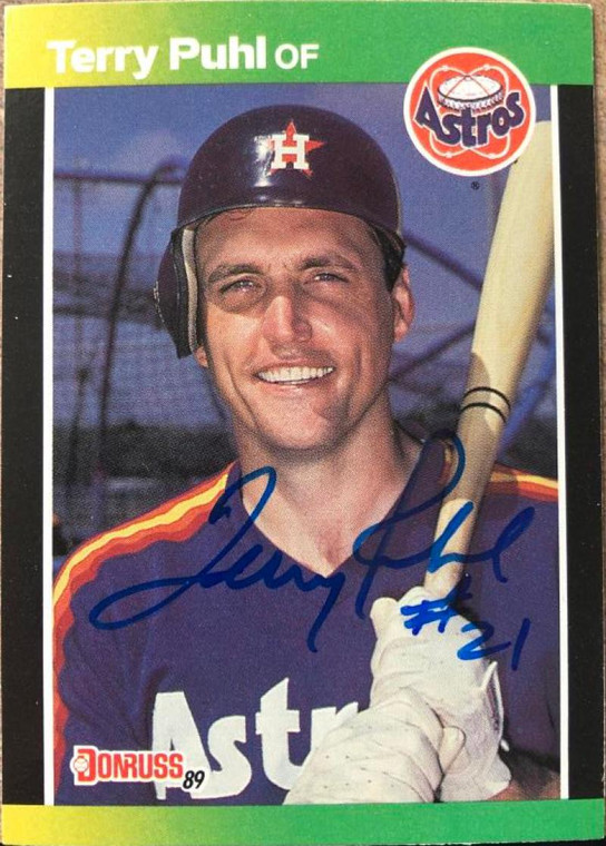 Terry Puhl Autographed 1989 Donruss Baseball's Best #294