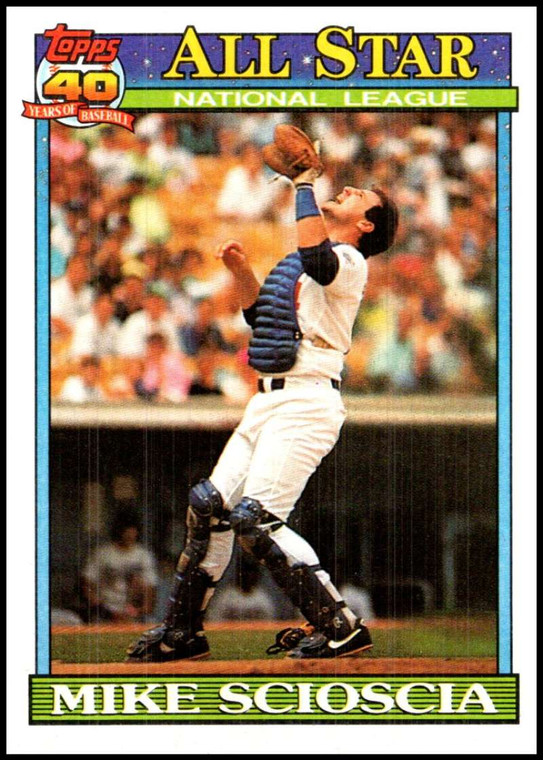 1991 Topps #404 Mike Scioscia AS VG Los Angeles Dodgers 