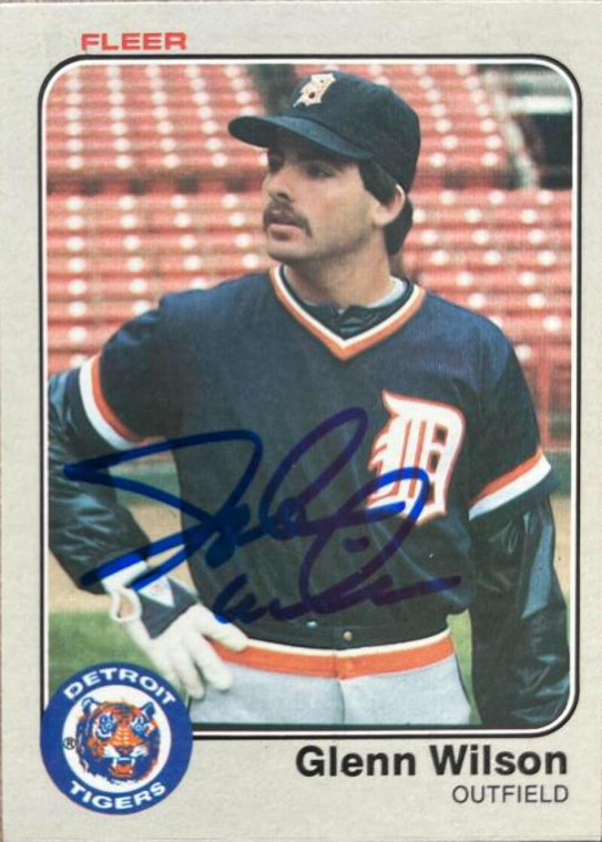 Glenn Wilson Autographed 1983 Fleer #350 Detroit Tigers Card