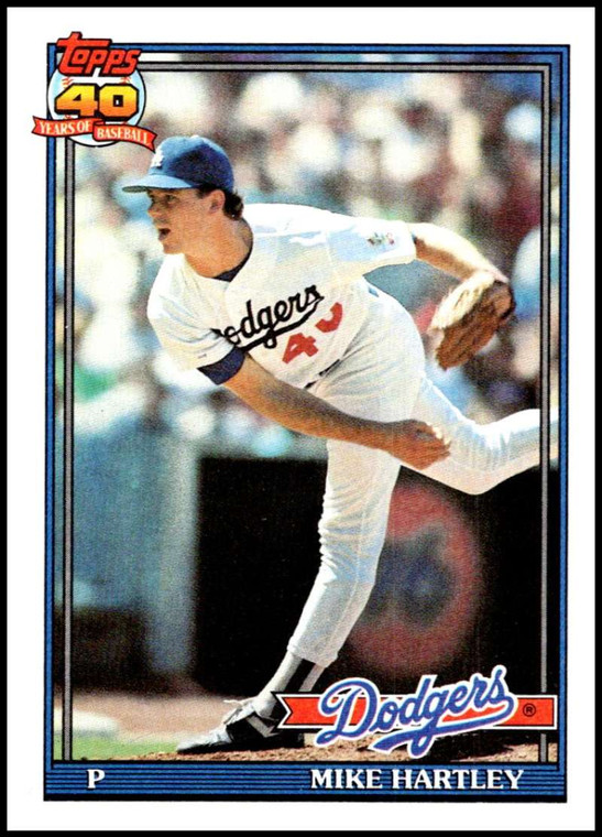 1991 Topps #199 Mike Hartley VG Los Angeles Dodgers 