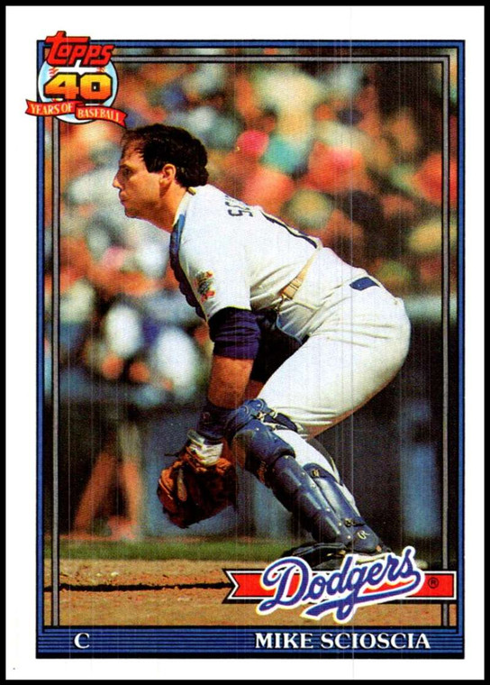 1991 Topps #305 Mike Scioscia VG Los Angeles Dodgers 