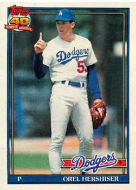 1991 Topps #690 Orel Hershiser VG Los Angeles Dodgers 